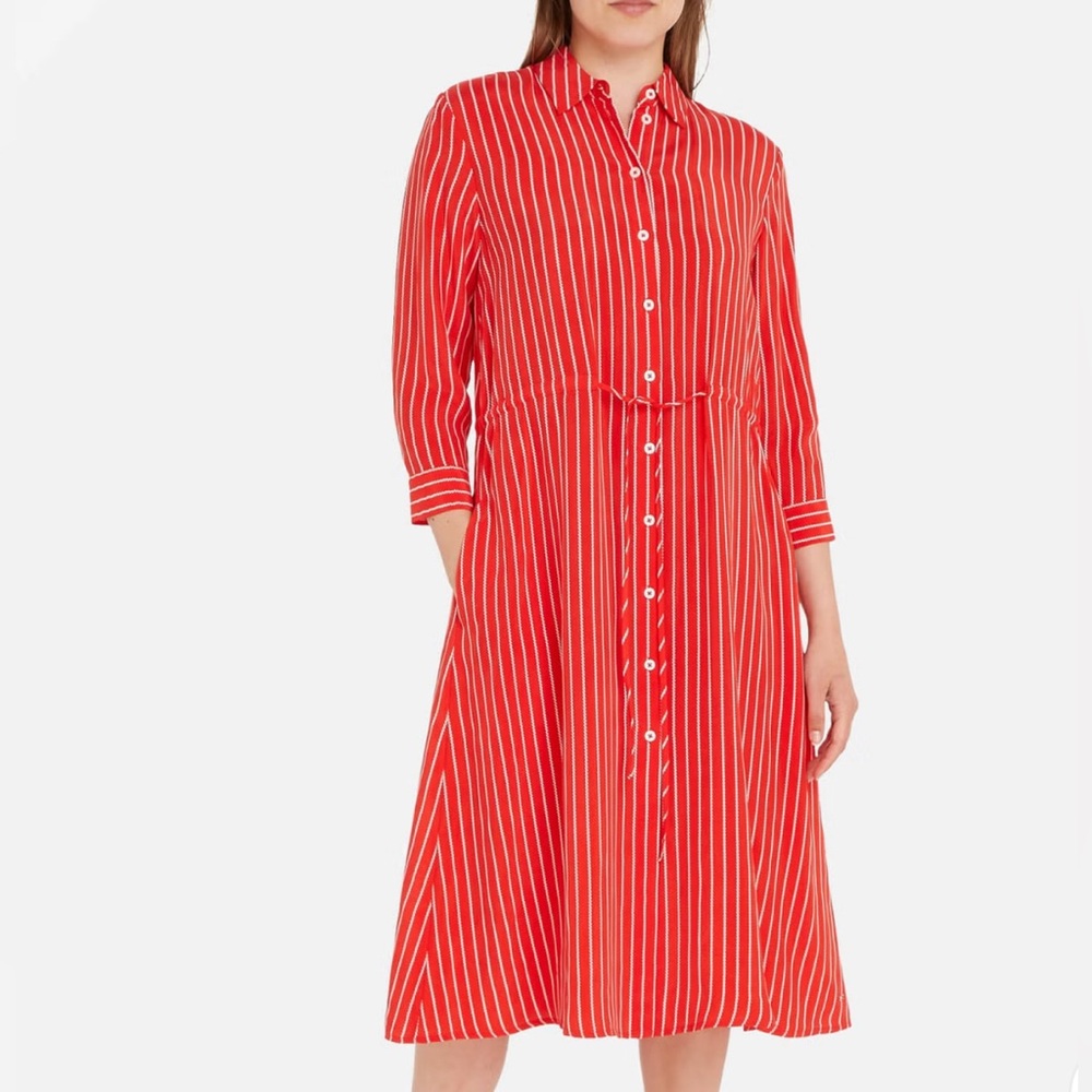 Tommy Hilfiger Red Striped Shirt Dress – Size S – NWT